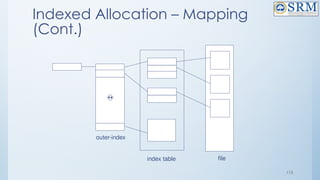 113
Indexed Allocation – Mapping
(Cont.)

outer-index
index table file
 