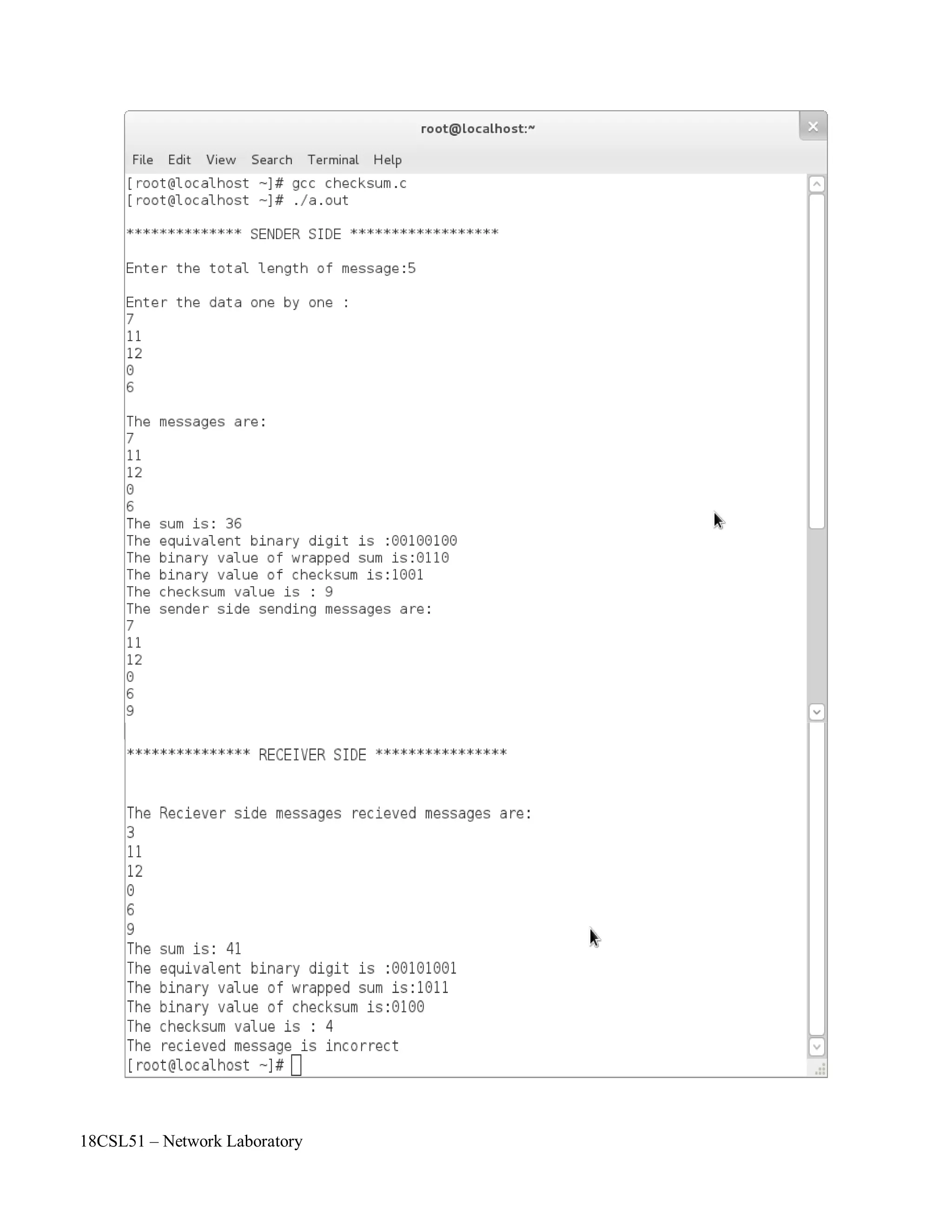 18CSL51 – Network Laboratory
 