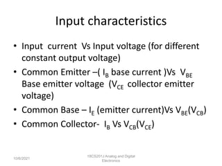 Characteristics of BJT | PPT