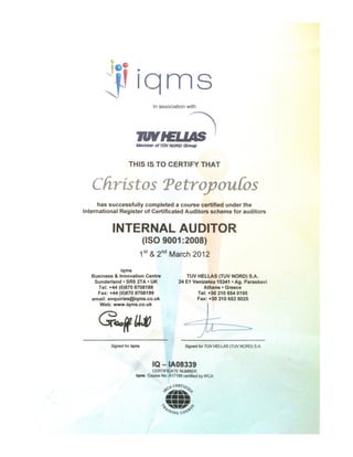 TÜV ISO 9001 Zertifikat