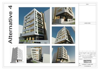1/1
A3
NTS
ALTERNATIVE 4 - 3D MODEL VIEWS
Consulting Eng.
Title:
Doc. No:
Project:
Client:
Rev. Date Modification Prepared: Checked by:
Poonak Commercial-Office Building
P-176-AR-DW-BD-105
 