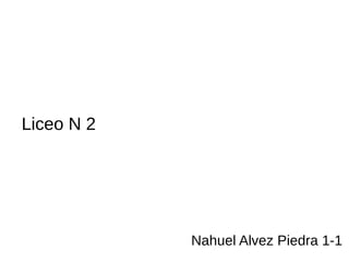 Nahuel Alvez Piedra 1-1
Liceo N 2
 
