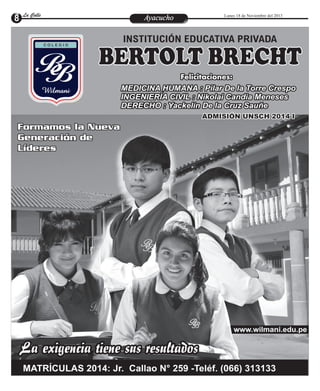 La Calle
La Calle

Ayacucho
Entretenimiento

Lunes 18 de Noviembre del 2013

 