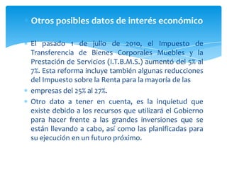 COMERCIO EXTERIOR DE BIENES Y
         SERVICIOS
 Comercio Exterior de bienes y servicios
 2.4.1. Apertura Comercial
 La p...