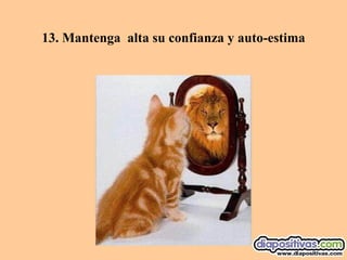 13.  Mantenga  alta su confianza y auto-estima 