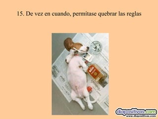 15.  De vez en cuando, permítase quebrar las reglas 