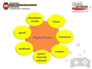 Digital Native abundance  of info visual   connected   random   speed   multitask game/ structure  oriented   