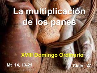 Mt 14, 13-21
La multiplicación
de los panes
XVIII Domingo Ordinario
Ciclo ‘A’
 