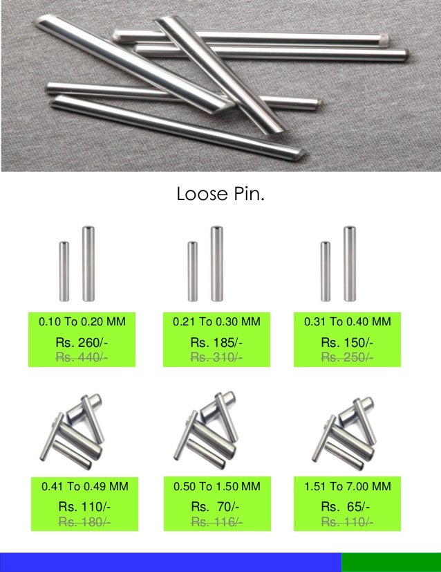 Measuring Pin Price List