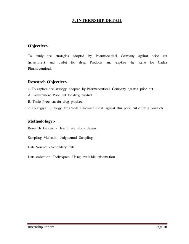 objective of summer internship