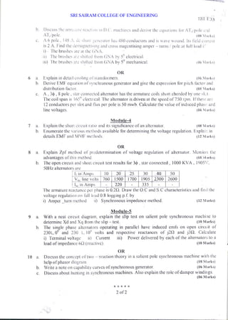 SRI SAIRAM COLLEGE OF ENGINEERING
 
