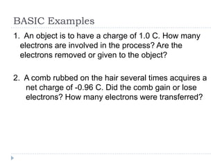 Electrons Object Example 18 electrostatics | PPTX