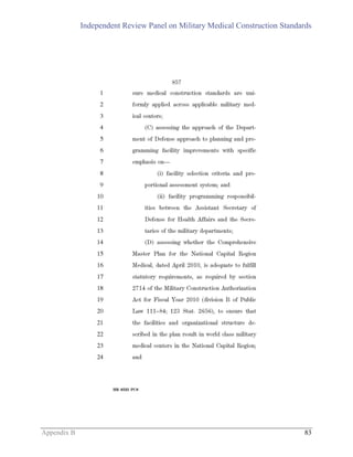 Independent Review Panel on Military Medical Construction Standards
Appendix B 83
 