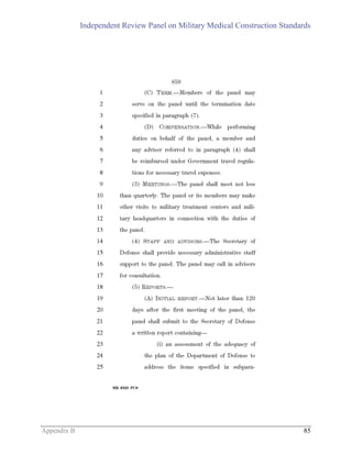 Independent Review Panel on Military Medical Construction Standards
Appendix B 85
 