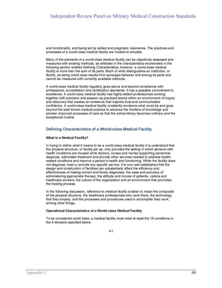 Independent Review Panel on Military Medical Construction Standards
Appendix C 88
 
