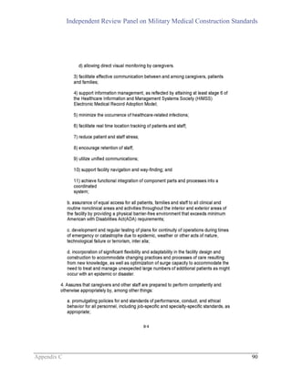Independent Review Panel on Military Medical Construction Standards
Appendix C 90
 