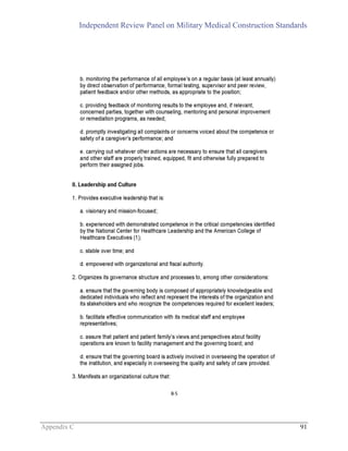 Independent Review Panel on Military Medical Construction Standards
Appendix C 91
 