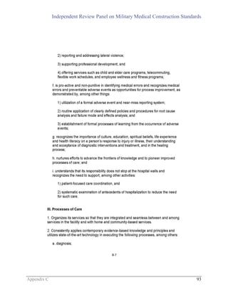 Independent Review Panel on Military Medical Construction Standards
Appendix C 93
 