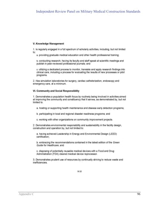 Independent Review Panel on Military Medical Construction Standards
Appendix C 96
 