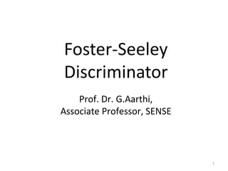1
Foster-Seeley
Discriminator
Prof. Dr. G.Aarthi,
Associate Professor, SENSE
 