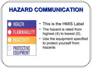 On an hmis label white indicates