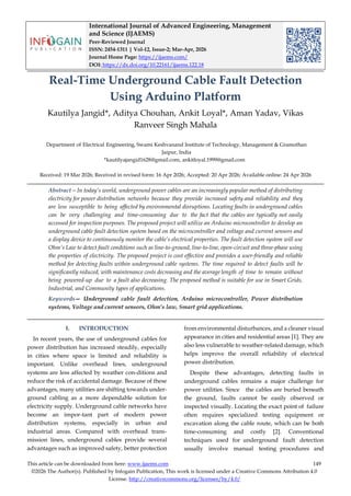 Real-Time Underground Cable Fault Detection Using Arduino Platform | PDF