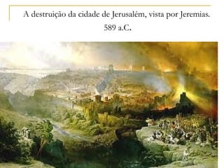 36
PARTE 4 PARTE 5PARTE 3
LAMENTAÇÕESLAMENTAÇÕES
PARTE 1 PARTE 2
Como o próprio Deus destruiu Israel 2.1-10
O sofrimento do profeta, exortação à oração 2.11-19
A oração angustiada de Judá 2.20-22
 