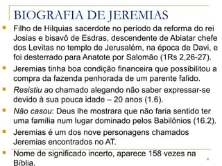 8
Há pregadores que dizem ter revelações especiais de
Deus, e usam a Bíblia para justificar essa posição
que dão a si mesmos, tal como os falsos profetas
denunciados por Jeremias.
 
