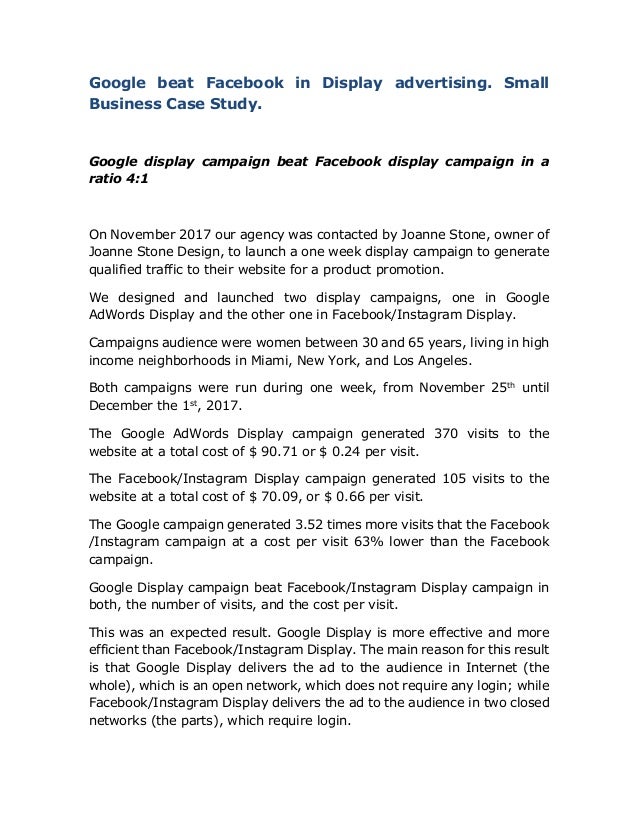 18jun18 Google Beat Facebook In Display Advertising Small Business C