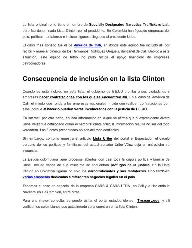 Lista Clinton a fondo de qué trata y cómo saber si estás incluido