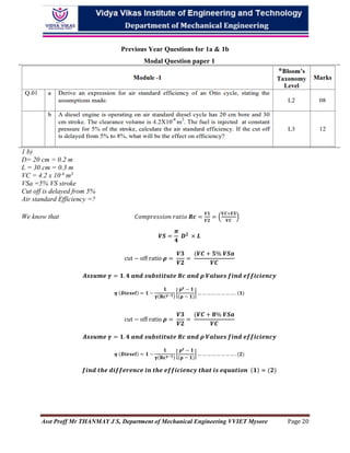 APPLIED THERMODYNAMICS 18ME42 Module 01 question no 1a & 1b | PDF