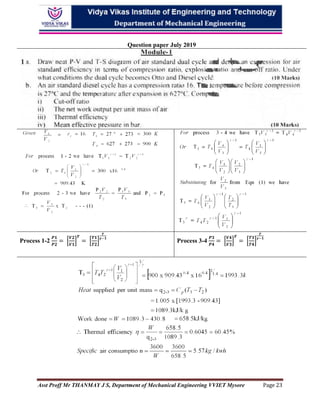 APPLIED THERMODYNAMICS 18ME42 Module 01 question no 1a & 1b | PDF