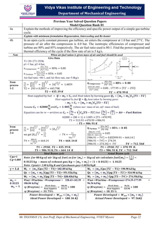 APPLIED THERMODYNAMICS 18ME42 Module 02 question no 3a 3b & 4a-4b | PDF
