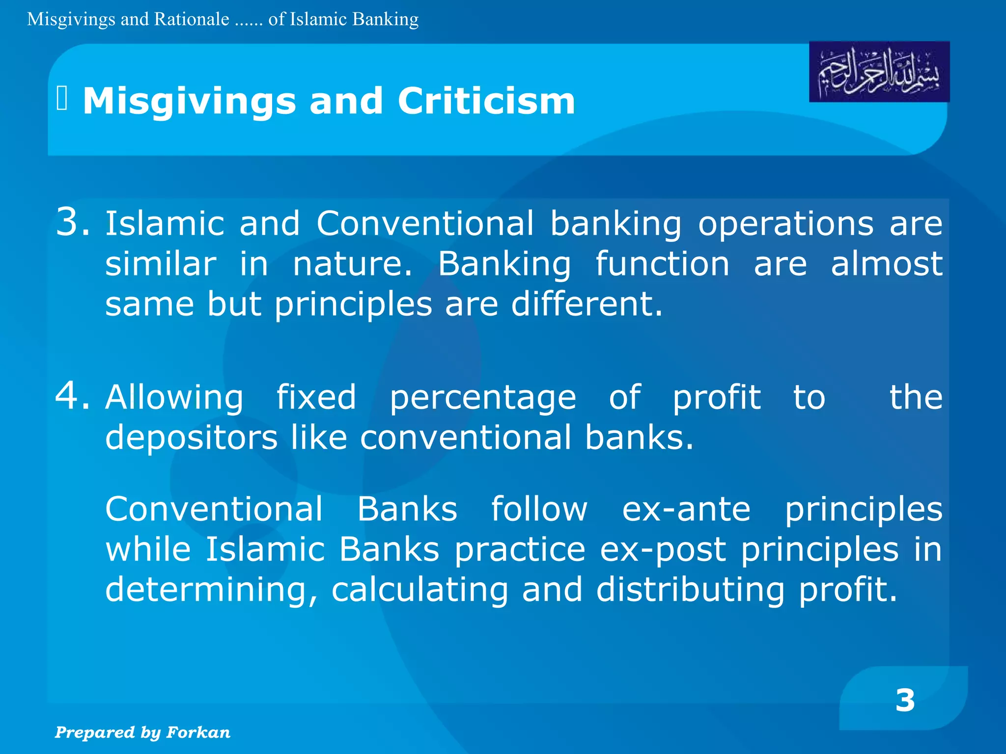 Misgiving, rationale, philosophy of islamic banking | PPT
