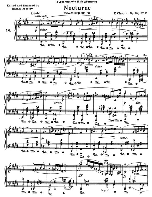 Sheet Music For Piano Free 18 Nocturne Op 62 No 2