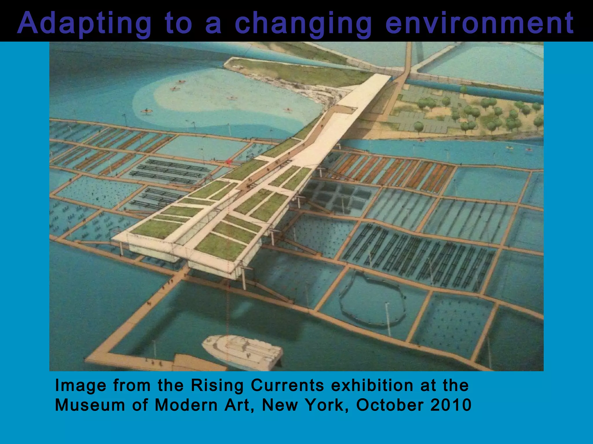 Adapting to a changing environment
Image from the Rising Currents exhibition at the
Museum of Modern Art, New York, October 2010
 