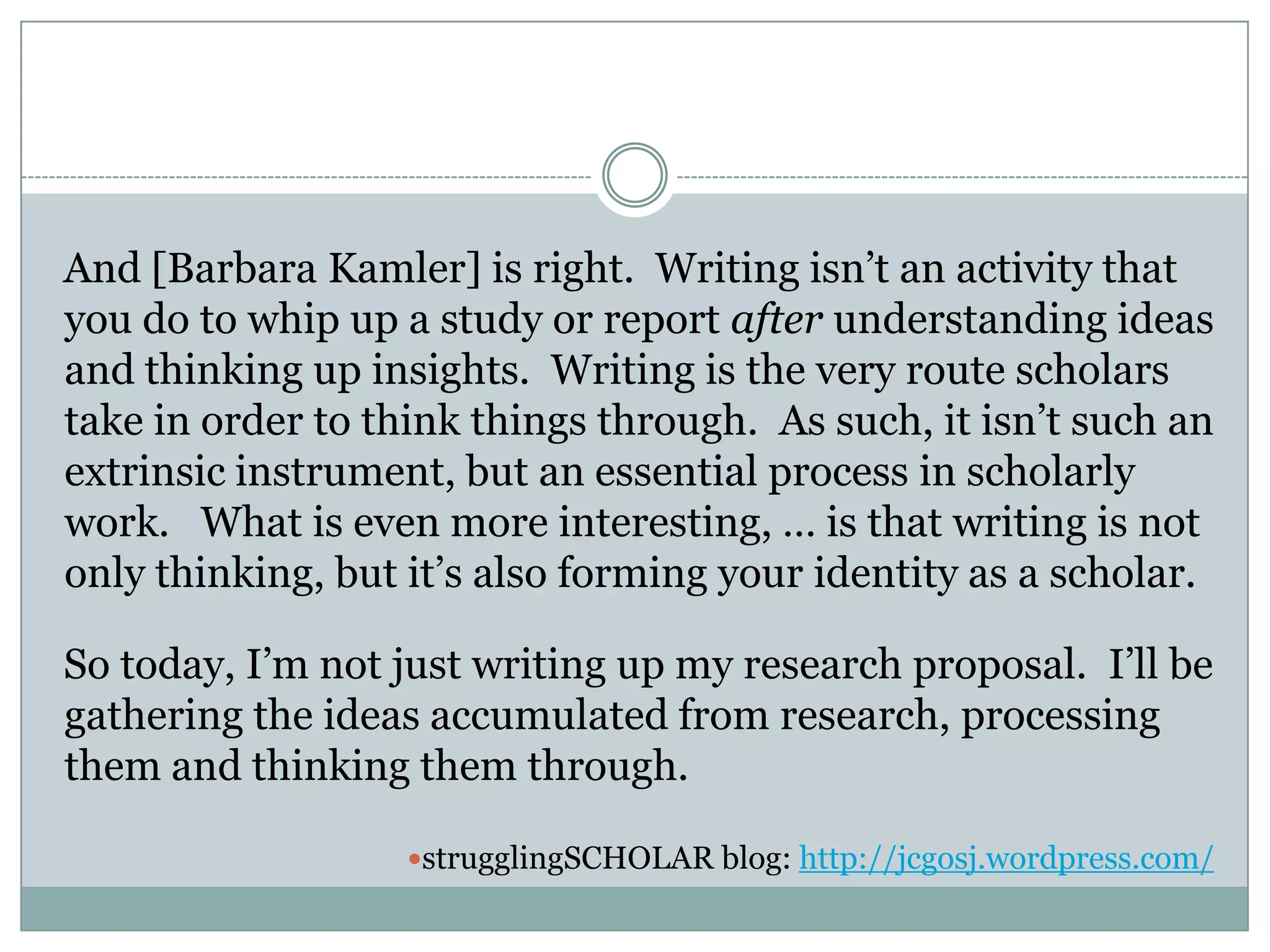 Pat ThomsonPeer-Supported Academic Writing