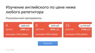 Изучение английского по цене ниже
любого репетитора
Русскоязычный преподаватель
90
 
