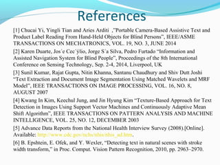 text detection and reading of product label for blind persons | PPT