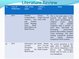 text detection and reading of product label for blind persons | PPT