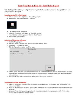 18 Party wise Item and Item wise Party Sales Qty Report (English) | PDF