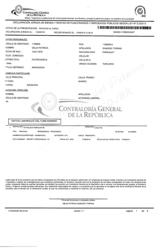 Declaración de Patricia Samudio