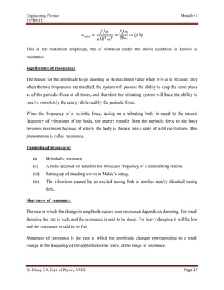 Engineering Physics (18 PHY112/22) notes | PDF