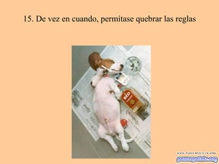 15. De vez en cuando, permítase quebrar las reglas