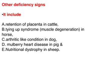 18 selenium and:or vitamin e deficiency | PDF