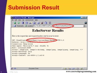 HTML Forms5 www.corewebprogramming.com
Submission Result
 