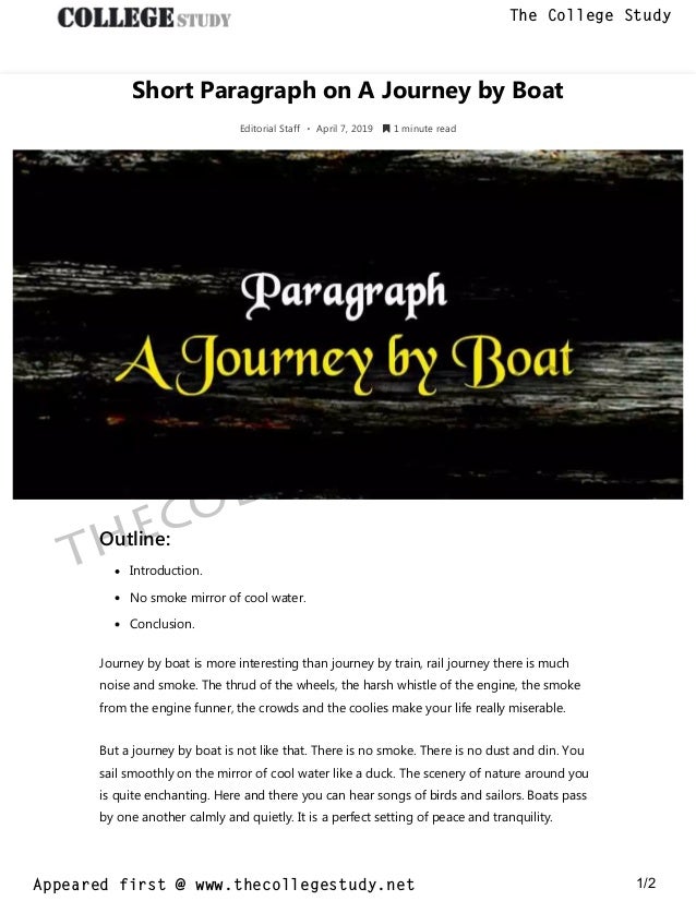 18 Short Paragraph On A Journey By Boat The College Study