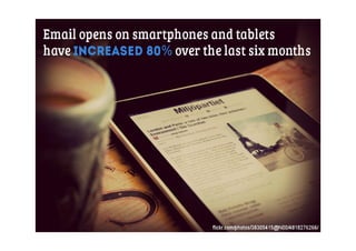 Les ouvertures d'emails sur smartphones et tablettes ont augmenté de 80% sur les
6 derniers mois
 