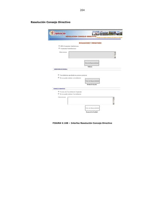 204
Resolución Consejo Directivo
FIGURA V.108 – Interfaz Resolución Concejo Directivo
 