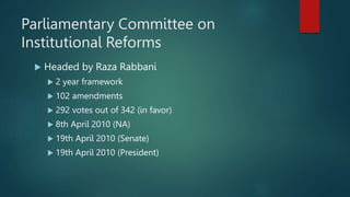 18th Amendment in the constitution of pakistan | PPTX